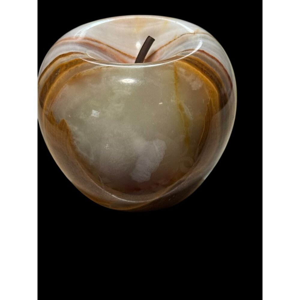 Vintage Apple Paperweight Onyx Decorative Teacher Fruit Art